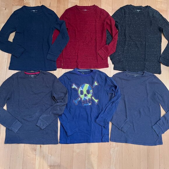 Boys Urban Pipeline Thermal Shirt + Mini Boden Skull Applique Long Sleeve Tee M - Picture 1 of 4